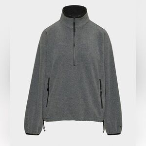 Aritzia Gray Zip Up Jacket mellow mockneck tna fleece